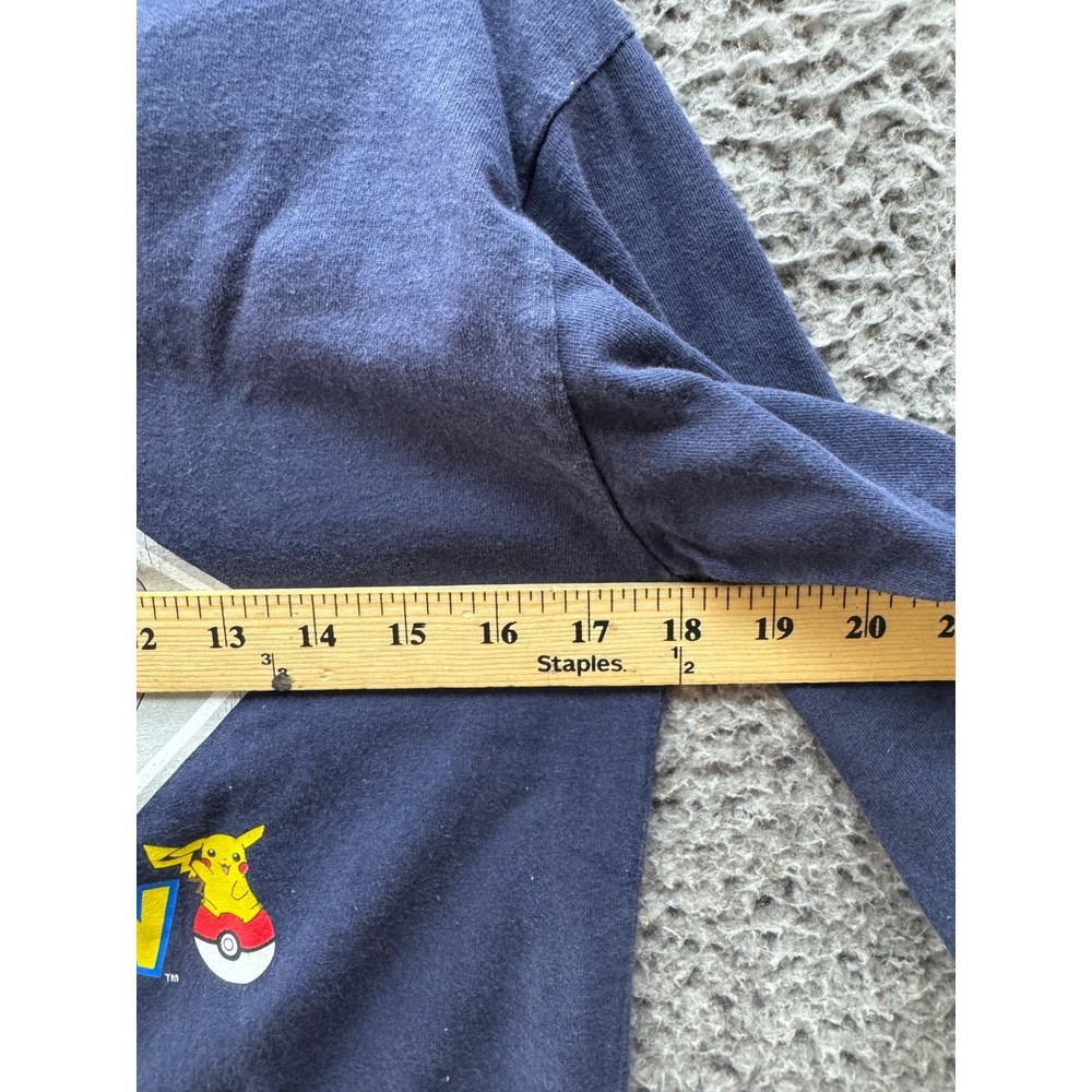 Vintage Nintendo Pokemon Mewtwo Cropped Long Sleeve T Shirt Blue‎ Youth Size M - Picture 9 of 11